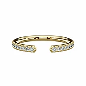 0.22 Ct Round Brilliant Cut Diamond Open Wedding Band in Yellow Gold