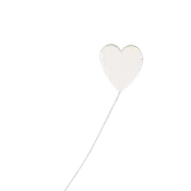 1-1/8" Hearts on Wire - Medium - White