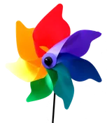 8″ Rainbow Poly Petal Spinner