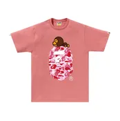 A BATHING APE ABC CAMO MILO ON BIG APE TEE - PINK X PINK