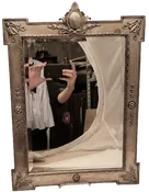 Antique Austrian Continental Silver Mirror