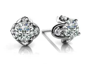 14k White Gold Tulip Diamond Studs