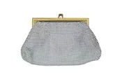 Vintage Whiting & Davis White Mesh Clutch Purse Evening Bag 7