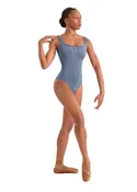 Adagio Embroidered Mesh-Back Tank Leotard (Dusty Grey)
