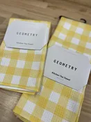 Geometry Lemon Gingham - Tea Towel