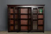 Art Deco Dutch Colonial 6 Door Library Cabinet from Jakarta with Adjustable Shelves