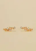 Cascading Baguette Drop Gold Earrings by JaxKelly