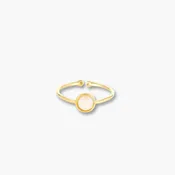 Adjustable White Opal Ring