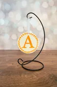 4” Monogram Ornament/ Hand Made, Hand Stamped Gift Tag — POTTERY CREATIONS