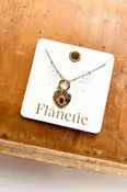 18K Non-Tarnish Stone Heart Necklace