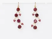Dainty Wire Wrapped Branch Earrings w/ Garnets — Lexaco