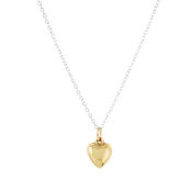 16" Necklace Mixed Metal - Love Plush Small Gold Charm