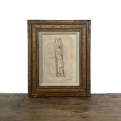 Original Charcoal on Paper, "Hands Holding a Void" by Alberto Giacometti - 13.5 x 16.5