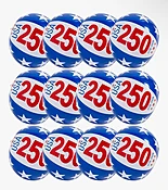 12” Beach Balls Bulk 250th Anniversary USA Beach Balls 9137A