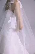 A852PO - Long Veil Cape - Ivory