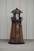 4 ft. Octagon Solar and Electric Powered Poly, Lawn Lighthouse Antique Mahogany and Black