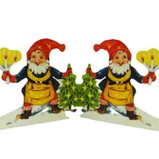 Cutout Tomte with Candle by Helge Artelius