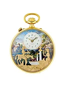 Arnex Swiss Gilt Metal Pocket Watch w/ Automaton, comes w/ box