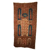 Antique Batik Textile Hand Painted with Natural Dyes (108 x48" | #10363)