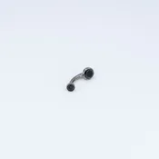 2 Gem Navel Curve - 12g - Black CZ - 3/8" - 6mm, 4mm - Titanium - Bezel - Navel - Industrial Strengt — MODERN RITUAL