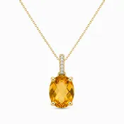 AmberGlow Citrine Diamond Pendant