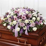 Lavender and White Half Casket Spray