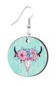 Boho Cow Skull - Round Earring Design