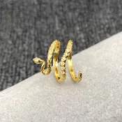 14K Gold Plated Cubic Zirconia Adjustable Snake Ring
