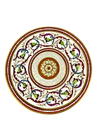 Antique English Porcelain Plate Hand-Painted with Greek Key Design Circa 1810