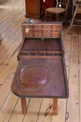 Antique Eastcoast Cobbler Bench with Leather Seat - 1800s Vintage — Simply Rescued