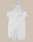 Boy’s Soft Cotton Knit Christening Baptism Longall w/ White Cross and Hat