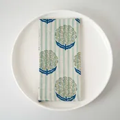 Alisha Block Printed Linen Table Napkin