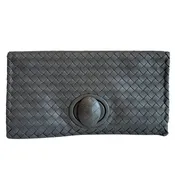 Bottega Veneta Lambskin Nappa Intrecciato Turn Lock Clutch