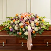 Pastel Mixed Flower Full Casket Cover   91400