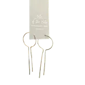 Large Sterling Silver Moonbeam Threader Earrings