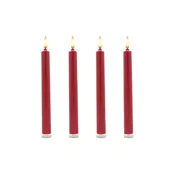 Battery-Operated 3D Wick Flame Taper Candles - Set of 4