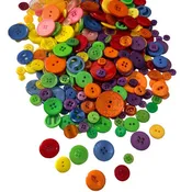 500-700 Pcs Mixed Color Assorted Sizes Round Resin Buttons for Crafts Sewing Scrapbooks (Brights)