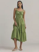 Beatrix Tiered Fit and Flare Midi Dress