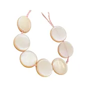 8 Pink Mother of Pearl Coin Beads 8mm Genuine Shell Jewelry Making Philippines