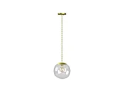 12" Clear Globe Pendant – Brass Chain