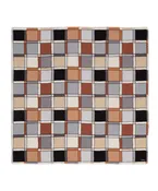 35x35 Windowpane Silk Square Scarf - Silver
