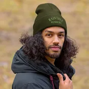 Ribbed Beanie in Green