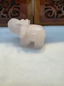 Rose Quartz Elephant Statue (1 in. width by 1.6 in. height)
