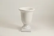 11″ White Pedestal Vase