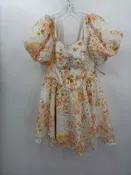 Altar'd State White Size Medium Floral Eyelet Short Short Sleeve Dress