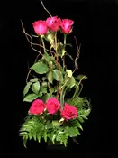 Tiered Half Dozen Rose Cube — The Plant Connection LLC