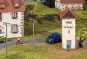 Faller 120241, HO Scale Electrical Substation w/Power Poles, Kit, 1-3/4 x 1-5/8 x 4-1/4
