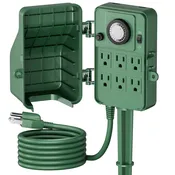 24 Hour Mechanical Outdoor Multi Socket Timer 6 Outlet Garden Power Stake BN-LINK