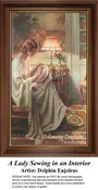 A Lady Sewing in an Interior, RE-2186