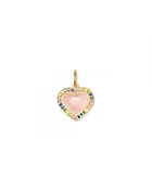 Angie Heart 18k Yellow Gold Vermeil Accent Charm in Rose Quartz
